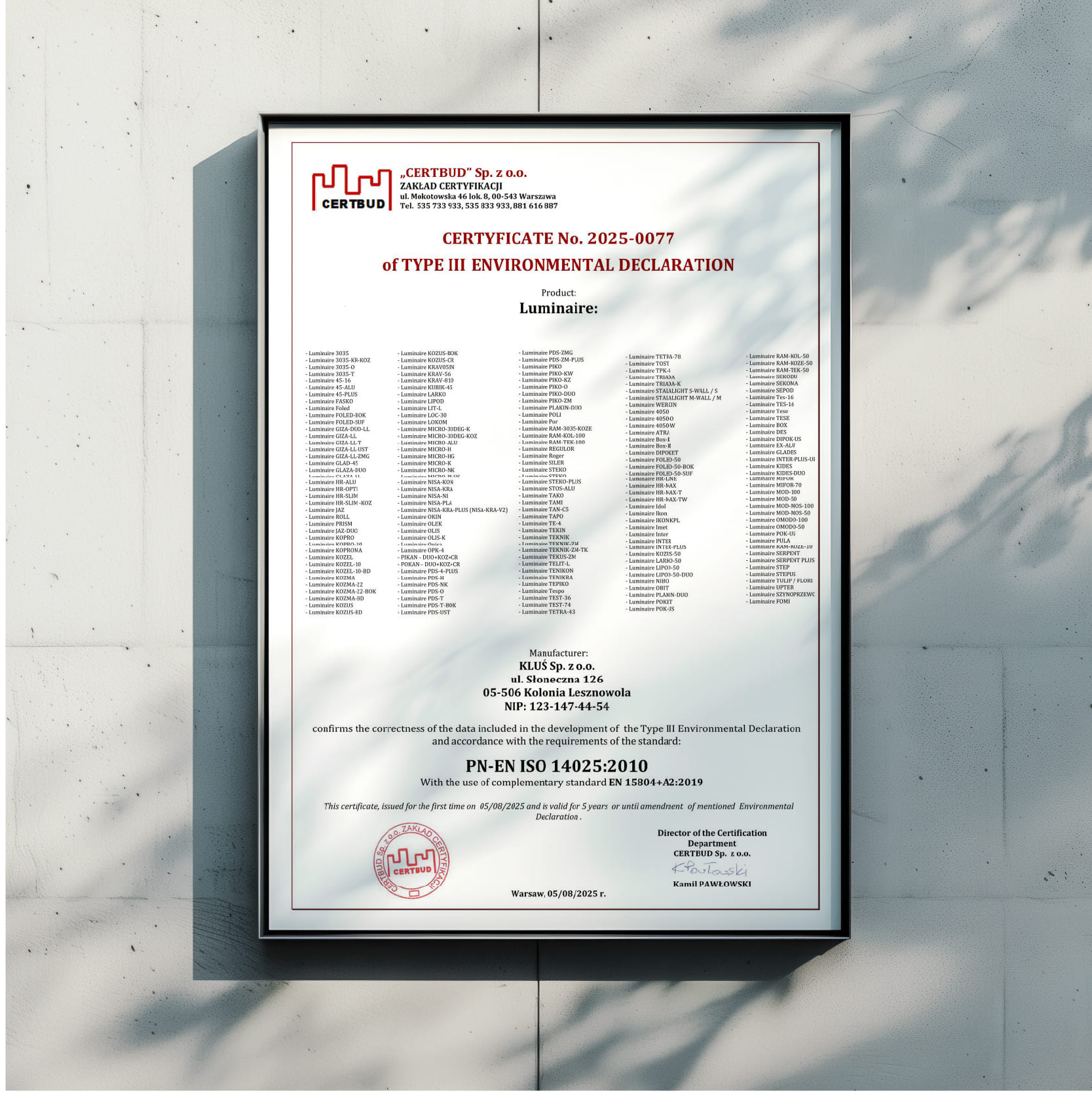 KLUŚ EPD declaration - the key to sustainable projects